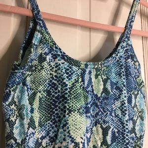 ***SOLD*** OP Green & Blue Snake Print Tank Top